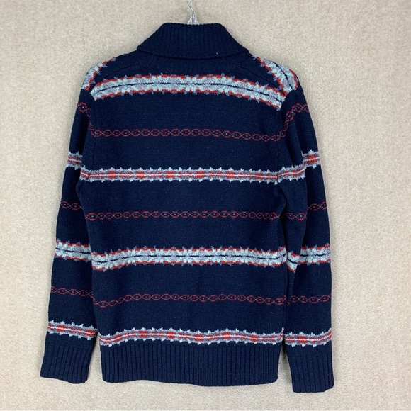 🚨⛔️SOLD⛔️🚨 J. Crew 100% Lambs wool Cardigan Size Small Blue Shawl Chunky Knit - Picture 6 of 8